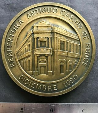 Puerto Rico 1990 Ponce Casino De Ponce Adm.  Terrenos Pr,  Bronze Medal,  Rare