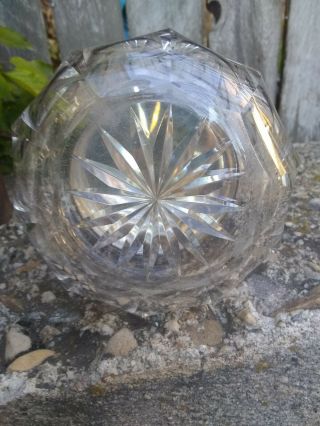ANTIQUE LARGE STERLING SILVER LID GLASS DRESSER JAR HAS SHELDED - STERLING C535 3