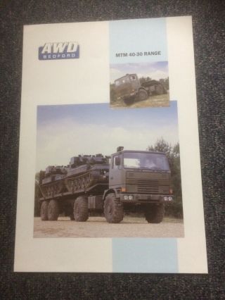 Awd Bedford Mtm 40 - 30 Range Military Truck Brochure 1990 - Rare