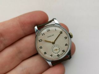 1953 Rare Collectible Ussr Watch Pobeda 1mchz White Dial Beatiful Serviced