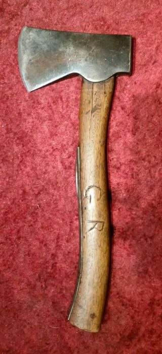 RARE VERY EARLY 2 HOLE 120 year old MARBLE ' S NO.  4 SAFTEY HATCHET AXE 2