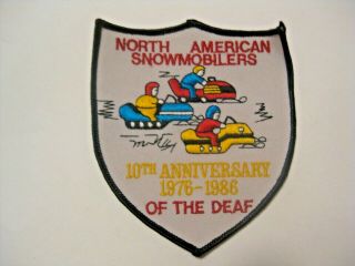 Nos Vintage 1976 - 1986 American Snowmobilers For The Deaf Snowmobile Race Patch