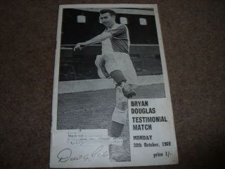 Rare Vintage Bryan Douglas Testimonial Programme Blackburn Rovers V Int Xi 1969