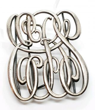 Antique Hallmark Tiffany & Co Sterling Silver Art Nouveau Ebs Sash Belt Buckle