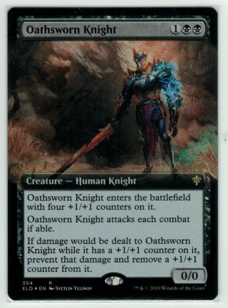 Mtg Foil Oathsworn Knight (extended Art) Throne Of Eldraine Rare