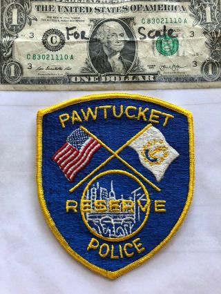 Rare Pawtucket Rhode Island Police Patch (reserve Police) Un - Sewn Great Shape