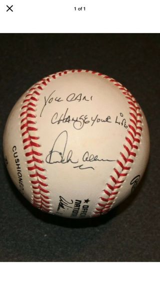 Dick Richie Allen Signed Baseball W/ Rare Inscription ‘you Can Change Your Life’