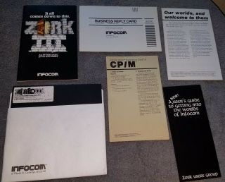 Very Rare Zork Iii Game Cp/m Operating System 8 " Floppy Disk W/manuals