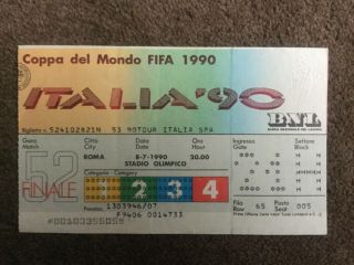1990 World Cup Final Match Ticket Germany V Argentina Rare Vgc