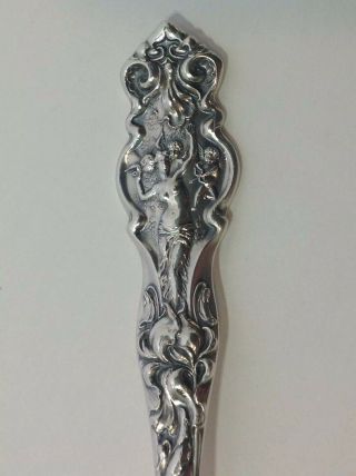Sterling Silver Souvenir Spoon.  High Rock Spring.  Saratoga 1767.  Indian Warrior 3