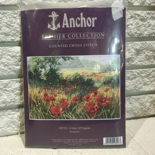 Rare Anchor Maia Cross Stitch Kit Host Of Poppies Apc935 Open Package Read Descr