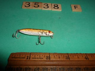T3538 Tiny Size Heddon Zara Pooch Fishing Lure G Finish Reflective Color