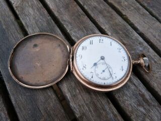 Lovely Antique Gold Plated Pocket Watch By Avance Retard.  Case By Star Usa A/f.