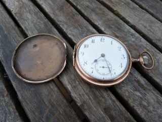 LOVELY ANTIQUE GOLD PLATED POCKET WATCH BY AVANCE RETARD.  CASE BY STAR USA A/F. 2