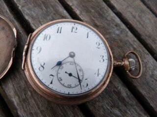 LOVELY ANTIQUE GOLD PLATED POCKET WATCH BY AVANCE RETARD.  CASE BY STAR USA A/F. 3