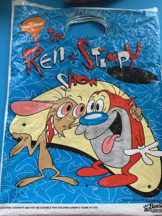 Rare 90s Bensons Ren And Stimpy Royal Melbourne Show Bag With Toys Collectables