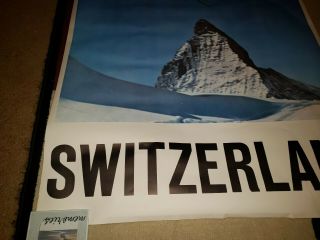 Vintage Switzerland Ski Skiing Winter Sports Mountain Snow Poster Travel World 2