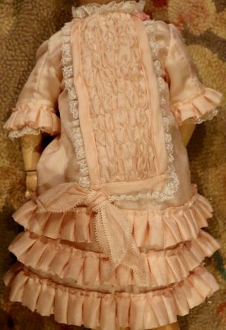Vintage Silk Lacy Doll Dress For Antique French Or German Bisque Doll