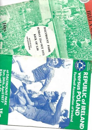 2 Rare Rep Of Ireland V Poland Matches 1973 And 1977