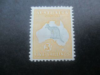 Kangaroo Stamps: 5/ - Yellow 3rd Watermark - Rare (c94)