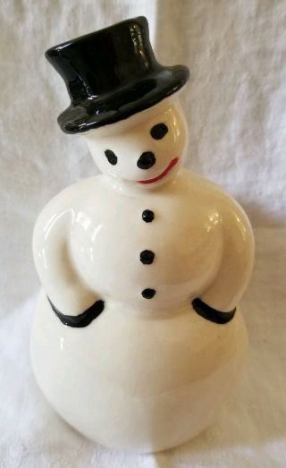 Rare Vintage Mccoy Pottery Frosty The Snowman Planter Christmas