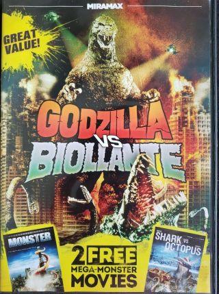 Godzilla Vs.  Biollante/monster/megashark Vs.  Giant Octopus (dvd,  2013) Rare Oop