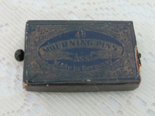 Antique Vintage Mourning Pins W/ Box - Straight Pin - Sewing J10