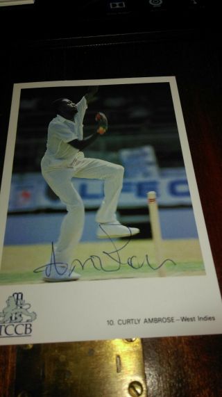 Curtly Ambrose Signed Classic Cricket Card 10 - Rare