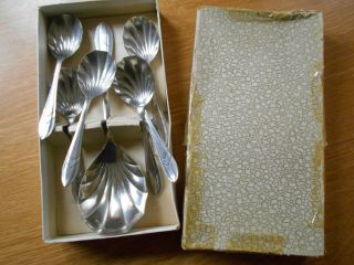 Vintage Set Of Fruit Spoons Epns Silverpride - 6,  Serving Spoon