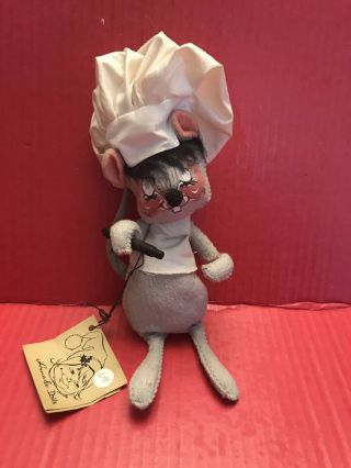 Annalee Chef Baker Mouse Doll With Frying Pan 1965/1966