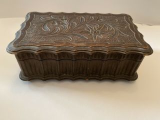 Antique/vintage Carved Wooden Box