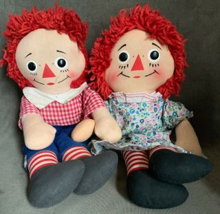 Vintage Knickerbocker 15 " Raggedy Ann & Andy Dolls Creepy Annabelle