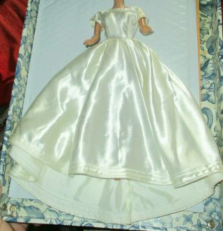 Vintage Barbie Clone 11.  5 Inch Doll Size " White Satin Gown "