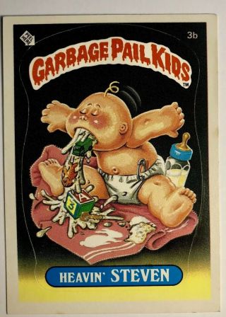 Rare 1985 Garbage Pail Kids Series 1 Heavin’ Steven 3b