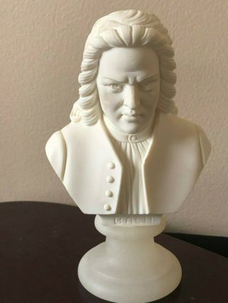 Vintage Italian Marble Bust Of J.  S.  Bach Artist Signed And Dated 1967