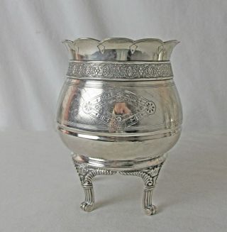 Exquisite Silver Plated Waste Bowl Simpson Hall Miller C 1860’s Aesthetic Period