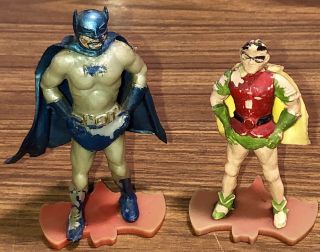 Cherilea Circa Uk 1966 Batman & Robin Woolworth’s Plastic Toy Figures.  Rare