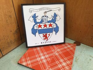 Vintage Scottish Family Crest Clan Name Macrae Ceramic Tile Coat Of Arms