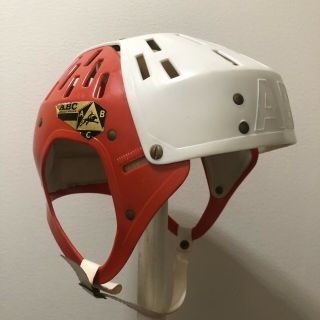 Jofa Abc Hockey Helmet Old Vintage White/red Rare Classic