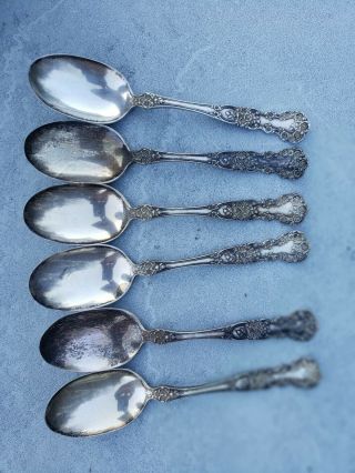 H J Howe 6 Spoons Sterling Silver Rare Hard To Find 5 1/2 Inches Long