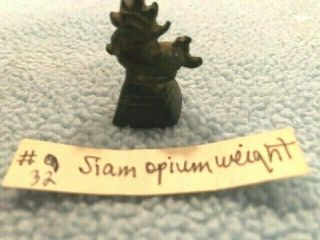 Authentic Antique 18th C.  Siamese Opium Weight Bronze " Temple Lion " 1 1/8 " Size