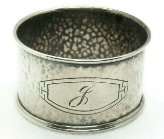 Antique Arts & Crafts Hammered Sterling Silver Napkin Ring 12.  1 Grams