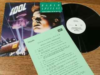 Billy Idol:charmed Life.  Rare Australian Open Ended Interview Promo Lp,  Cues