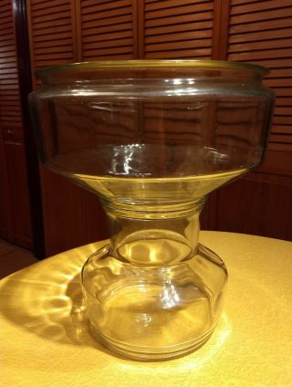 Rare 2 Tier Vintage Large Glass Centerpiece Old Fashioned Goldfish Fish Bowl