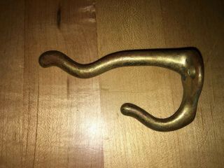 16 Solid Antique Brass Double Coat Hooks W.  Oval Backplate 4.  5 " Long