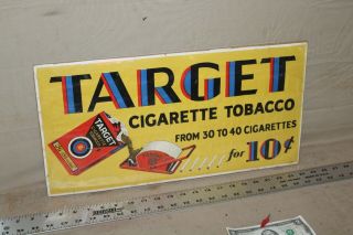 Rare 1940s Target Cigarette Tobacco Store Display Sign Gas Oil Service Farm