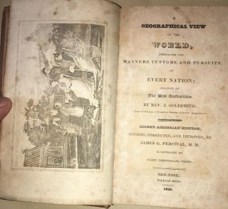 A Geographical View Of The World,  (1826) 2nd Revised Ed Leather Antique Plates