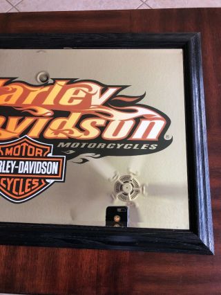 Rare Harley Davidson Wall Mirror Home Bar Decor Man Cave - Sign Wall Art 33”x19” 3