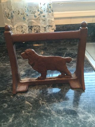 Unusual Antique Cocker Spaniel Dog Cast Iron Doorstop Boot Scraper