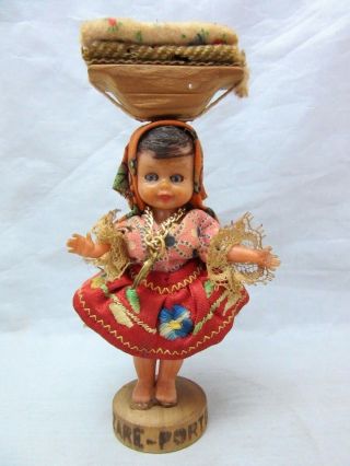 Vintage Portugal Folk Art Hand Crafted Costume Doll